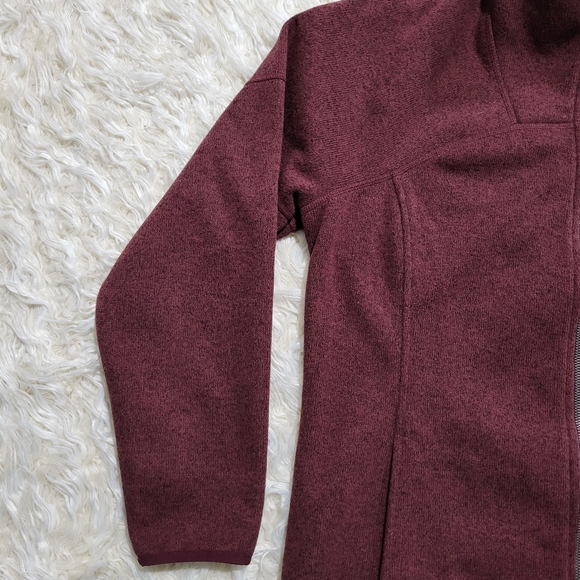 LL Bean Men's Regular Fitness Fleece Full Zip Pullover Maroon Red Men's Large - Picture 4 of 9